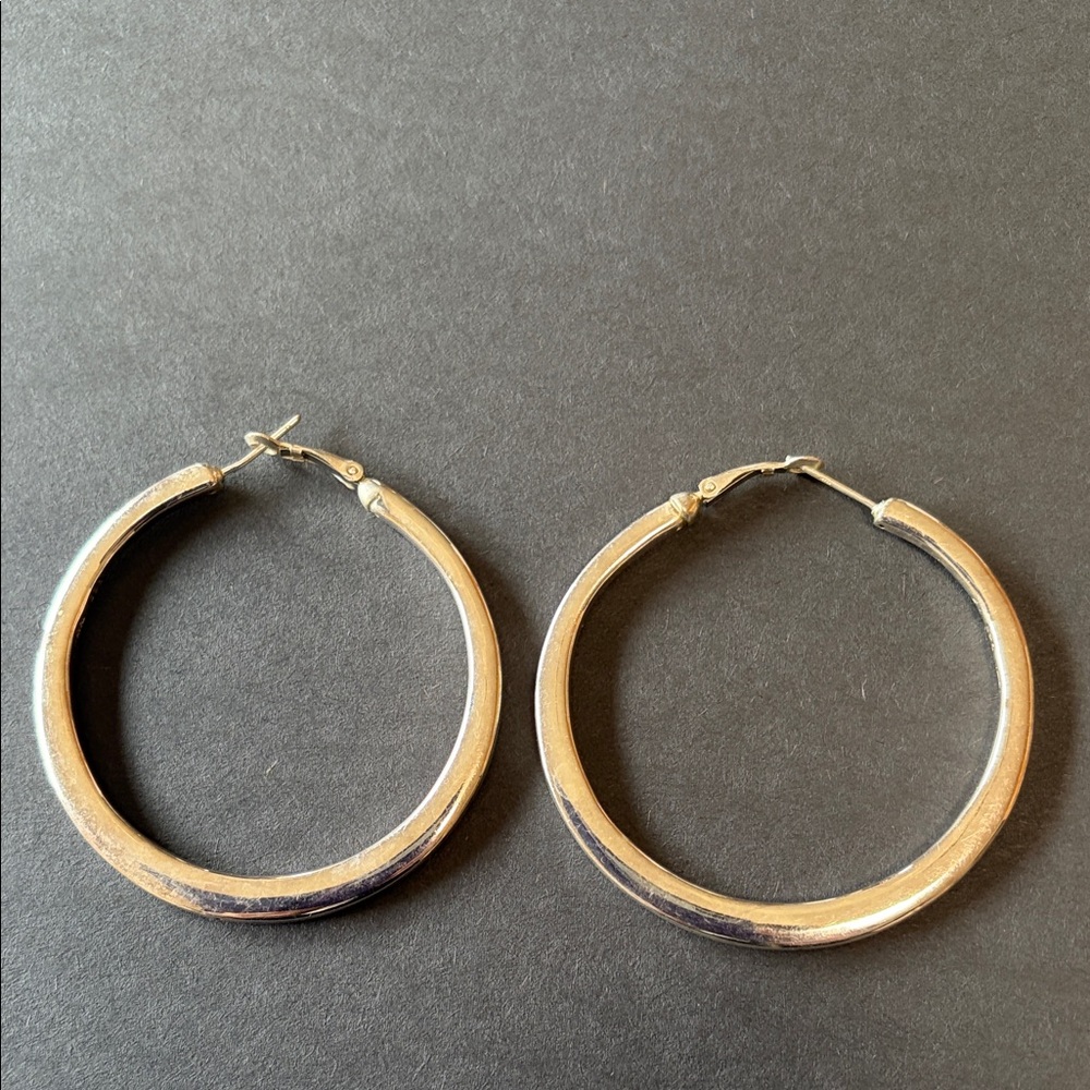Large Sterling Silver Hoop Earrings